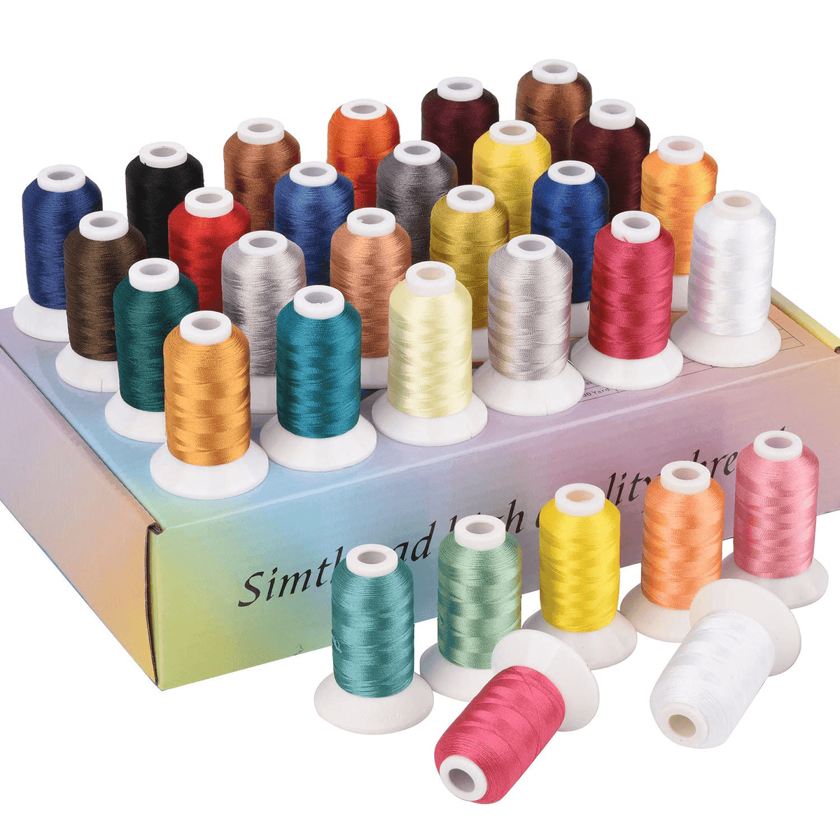 New brothread 40 Brother Colors 500m Each Embroidery Machine Thread with  Clear Plastic Storage Box for Embroidery Sewing Machine 40 Colors