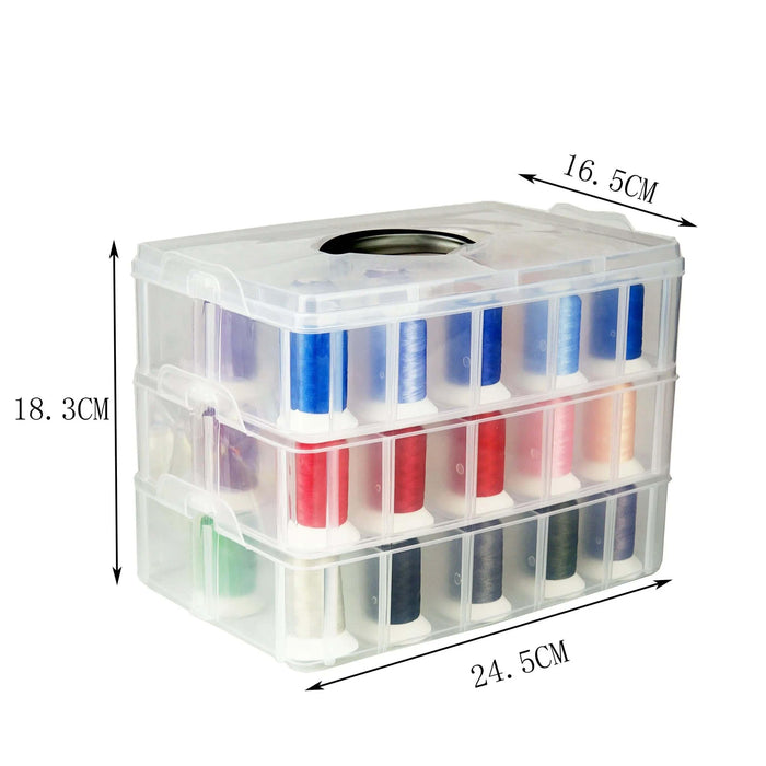 63 COLORS POLYESTER EMBROIDERY THREAD KIT PLASTIC BOX-550/1100YARDS ...