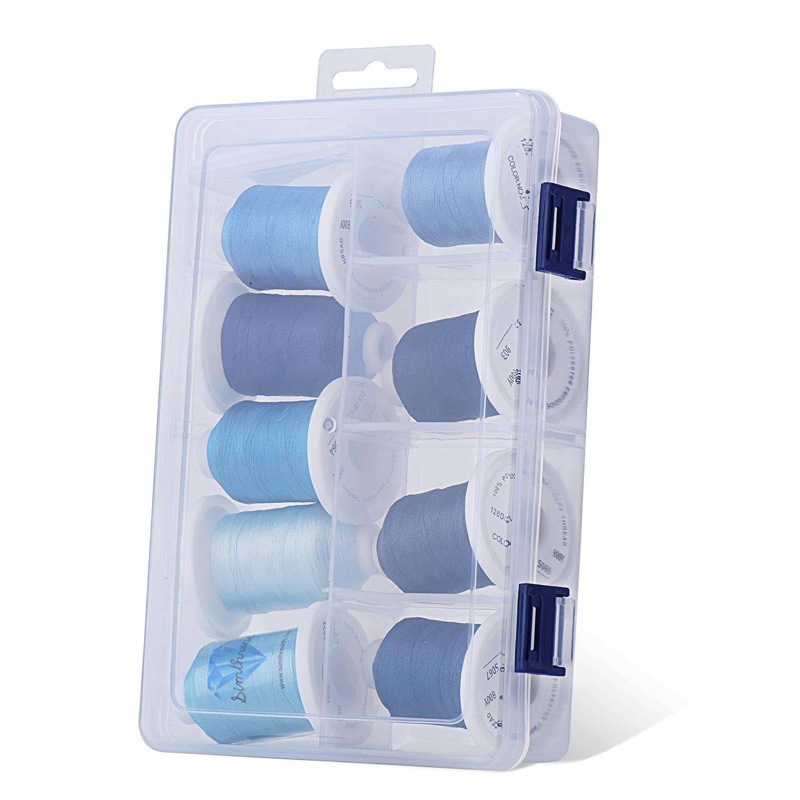 9 Kind of Blue Snap Spools Embroidery Thread 730M — Simthread - High ...