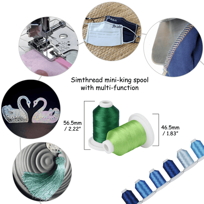9 Kind of Blue Snap Spools Embroidery Thread 730M Simthread LLC