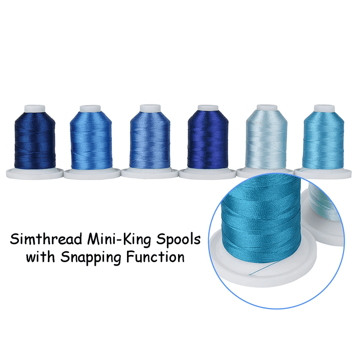 9 Kind of Blue Snap Spools Embroidery Thread 730M Simthread LLC