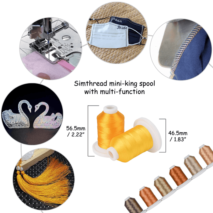 9 Kind of Brown Snap Spools Embroidery Thread 730M Simthread LLC