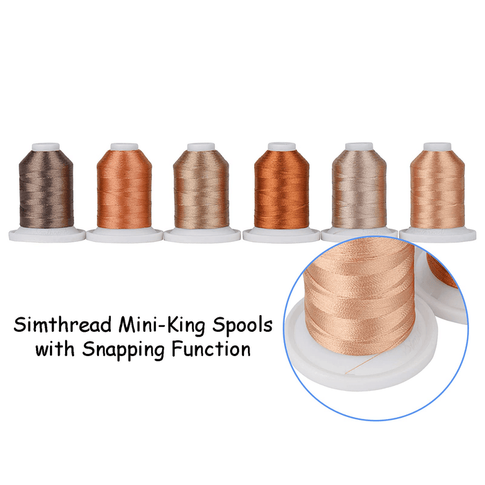 9 Kind of Brown Snap Spools Embroidery Thread 730M - Simthread - High Quality Machine Embroidery Thread Supplier
