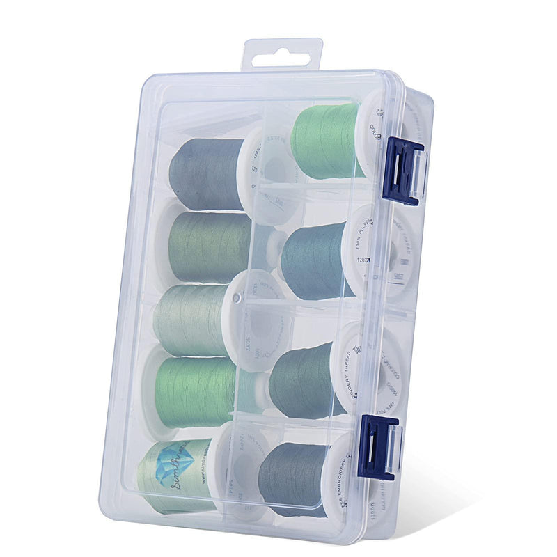 9 Kind of Green Snap Spools Embroidery Thread 730M - Simthread - High Quality Machine Embroidery Thread Supplier