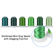 9 Kind of Green Snap Spools Embroidery Thread 730M - Simthread - High Quality Machine Embroidery Thread Supplier