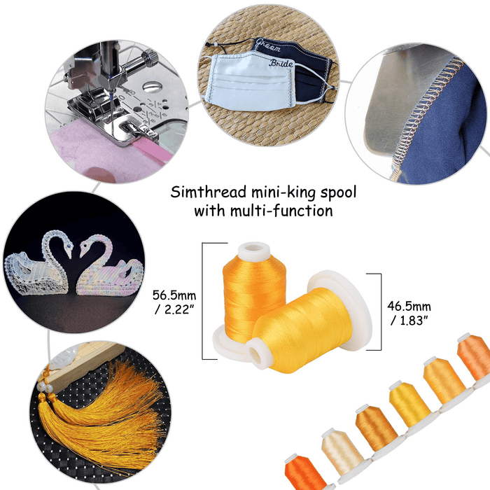 9 Kind of Yellow Snap Spools Embroidery Thread 730M - Simthread - High Quality Machine Embroidery Thread Supplier