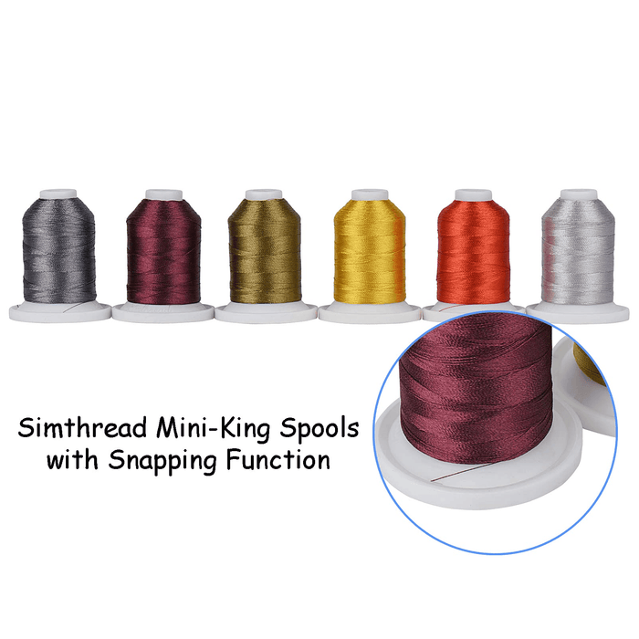 9 Neutral Colors Snap Spools Embroidery Thread 730M Simthread LLC