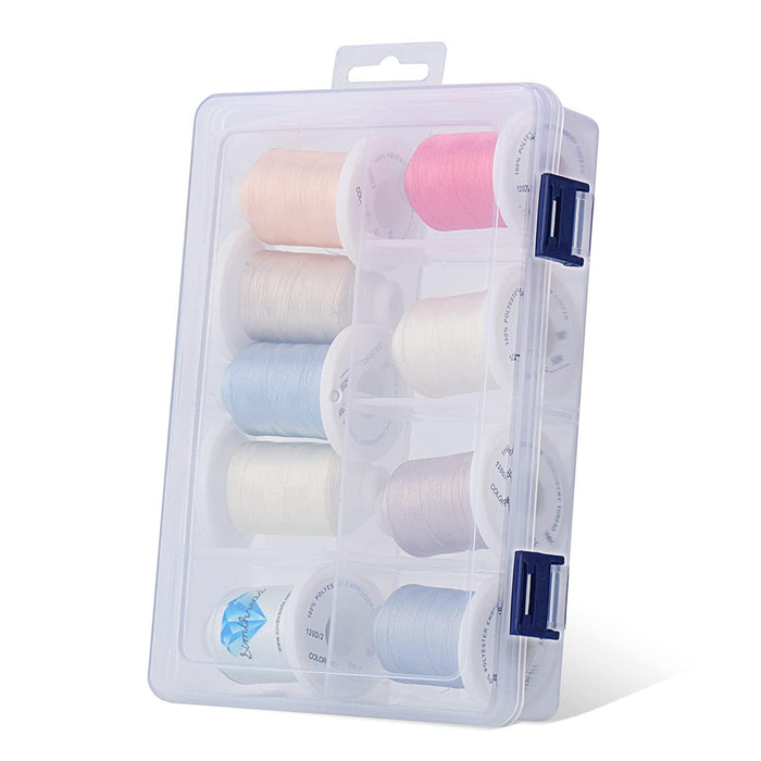 9 Pastel Colors Snap Spools Embroidery Thread 730M Simthread LLC