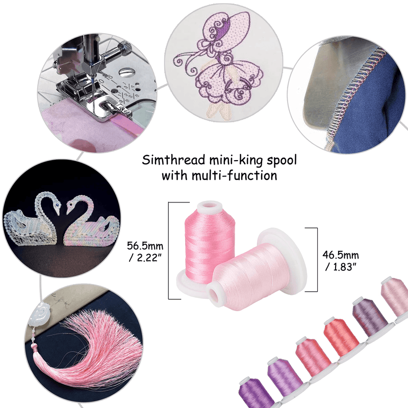 9 Romantic Pink Snap Spools Embroidery Thread 730M - Simthread - High Quality Machine Embroidery Thread Supplier