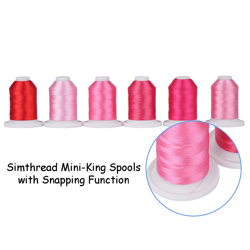 Rose Thread 9 Rose Colors Snap Spools Embroidery Thread 730M — Simthread - High ...