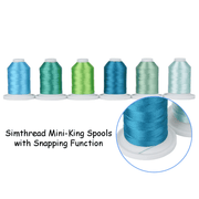 9 Turquoise and Mint Green Snap Spools Embroidery Thread 730M - Simthread - High Quality Machine Embroidery Thread Supplier