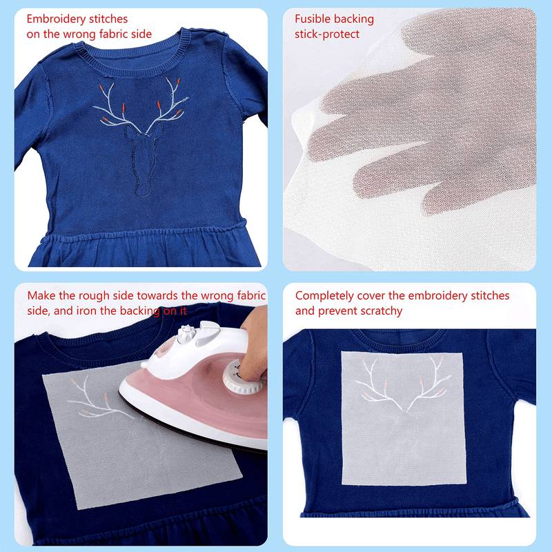 Fusible Iron-on Embroidery Backing Stick Protect - 7" x 7" - Simthread - High Quality Machine Embroidery Thread Supplier