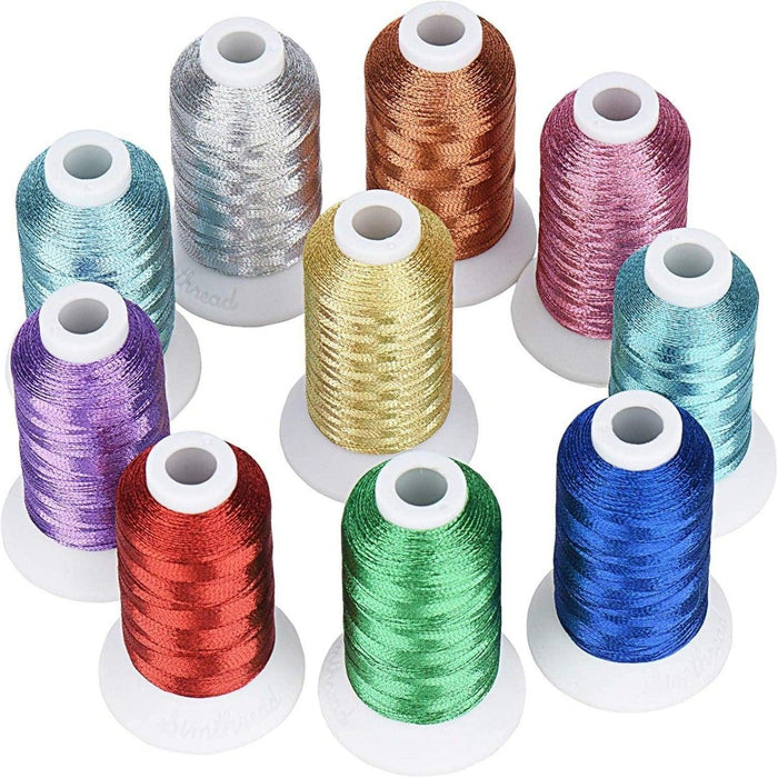 Simthread 10 Essential Colors Metallic Embroidery Thread Kit 500M - Simthread - High Quality Machine Embroidery Thread Supplier