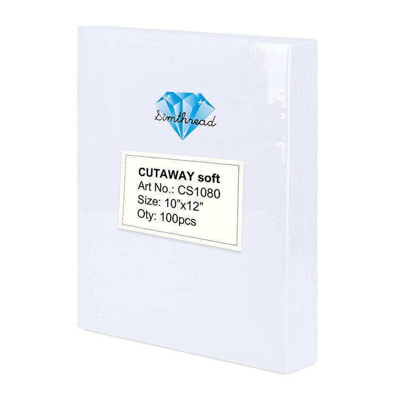 Simthread 100 Pcs Cut Away Embroidery Stabilizer Backing - 10"x12" - Simthread - High Quality Machine Embroidery Thread Supplier