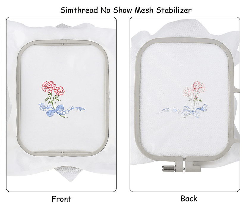 Simthread 100 Pcs No Show Mesh Cut Away Embroidery Stabilizer Backing - 10  x 12