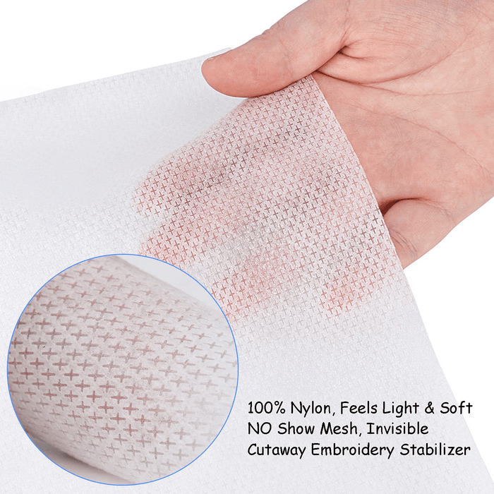 Simthread 100 Pcs No Show Mesh Cut Away Embroidery Stabilizer Backing - 10  x 12