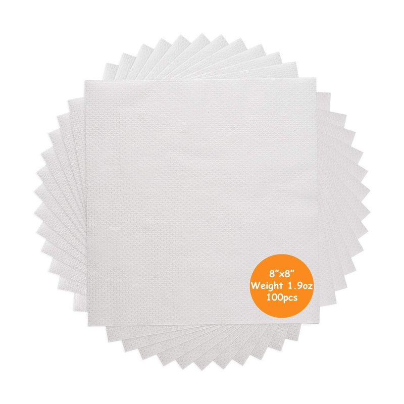 Simthread 100 Pcs No Show Mesh Cut Away Embroidery Stabilizer Backing - 8" x 8" - Simthread - High Quality Machine Embroidery Thread Supplier