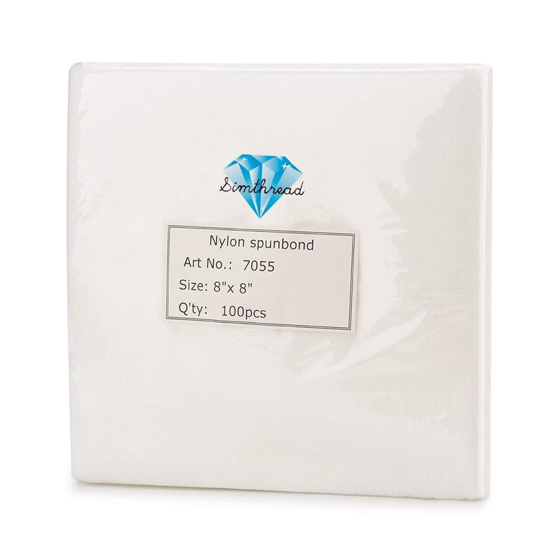 Simthread 100 Pcs No Show Mesh Cut Away Embroidery Stabilizer Backing - 8" x 8" - Simthread - High Quality Machine Embroidery Thread Supplier