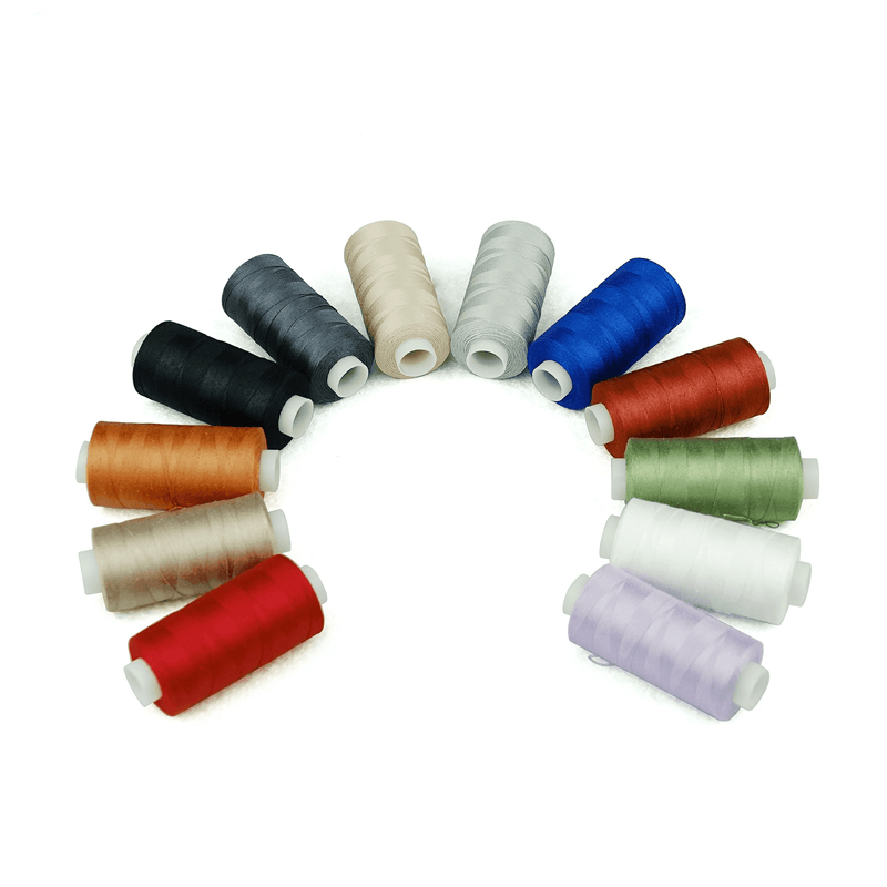 Simthread 12 Colors 100% Cotton Sewing Thread - 500M C550Y12C01 - Simthread - High Quality Machine Embroidery Thread Supplier