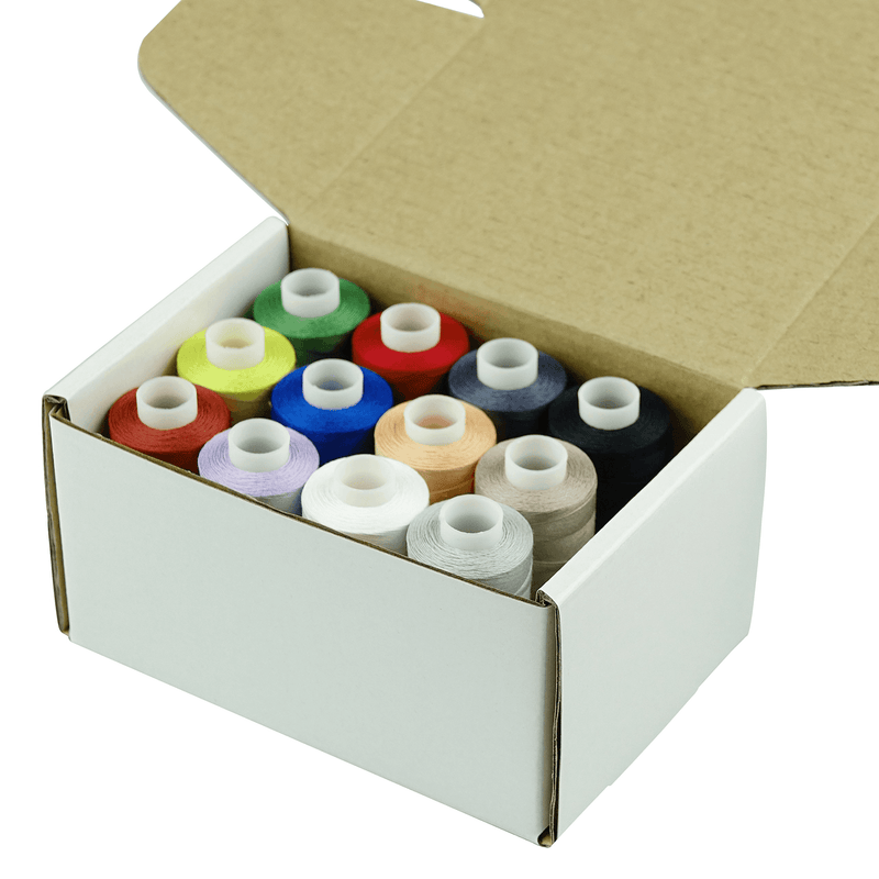 Simthread 12 Colors 100% Cotton Sewing Thread - 500M C550Y12C02 - Simthread - High Quality Machine Embroidery Thread Supplier
