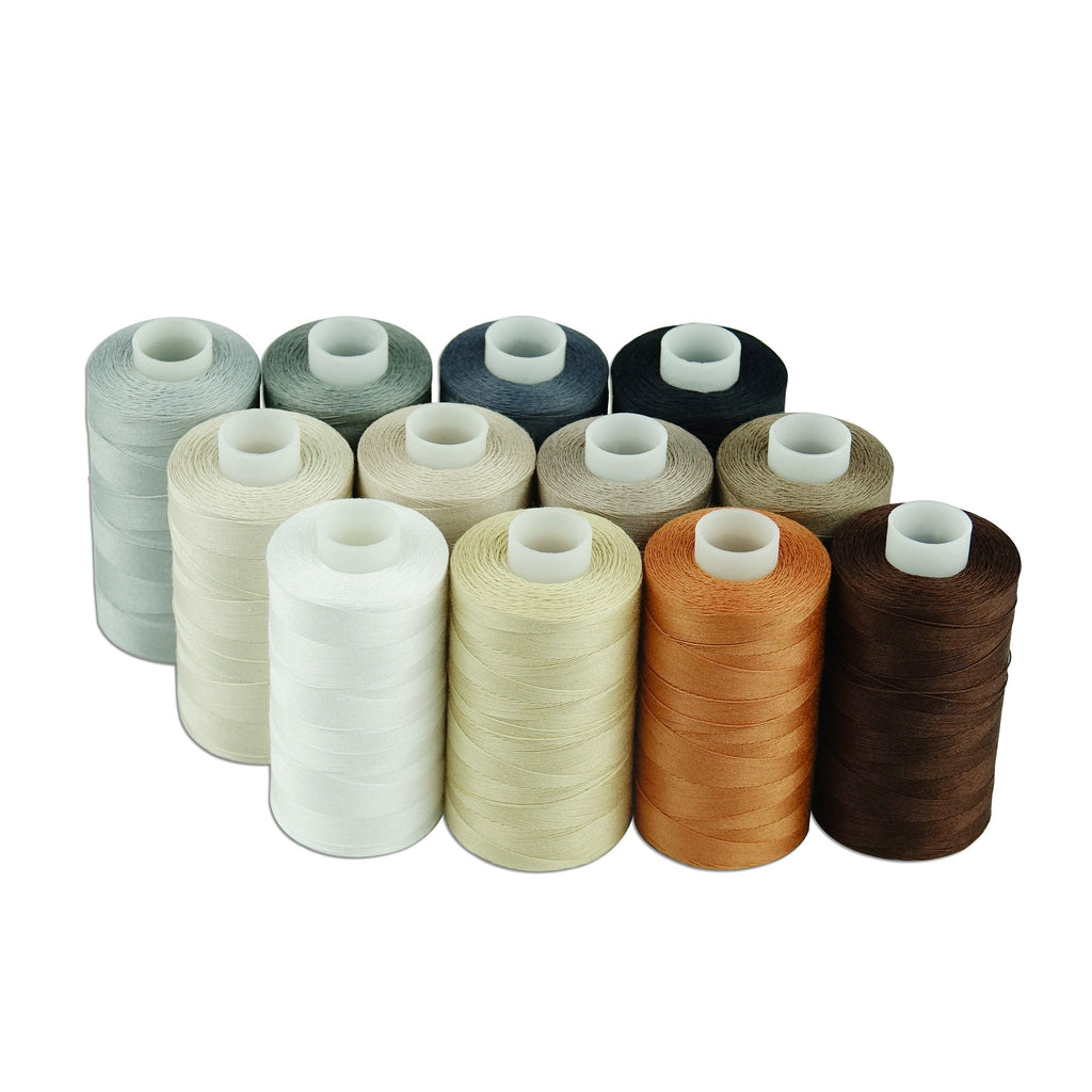 Simthread 12 Neutral Colors Cotton Sewing Thread - 500M C550Y12C03