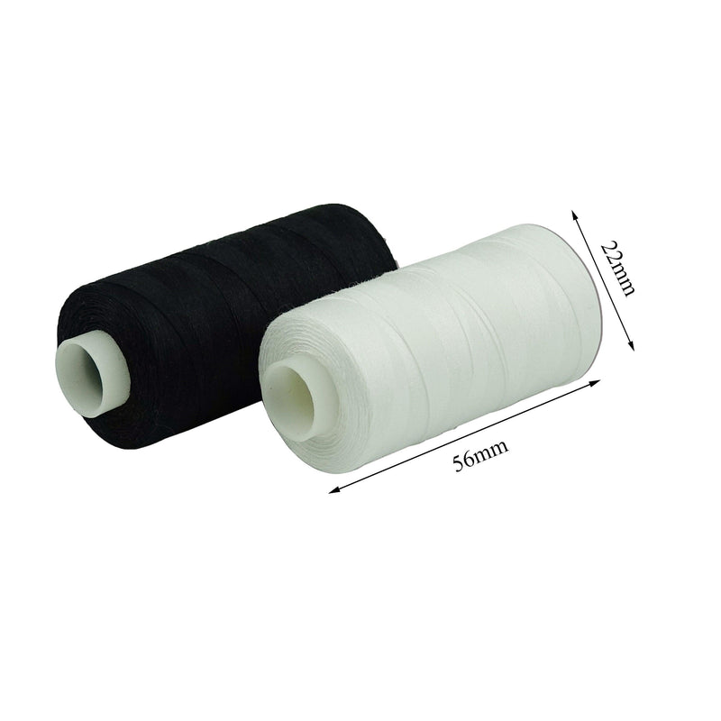 Simthread 12 Pcs White & Black Cotton Sewing Thread 500M - Simthread - High Quality Machine Embroidery Thread Supplier