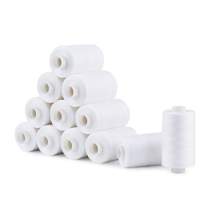 Simthread 12 Pcs White Cotton Quilting Thread - 500M Simthread LLC