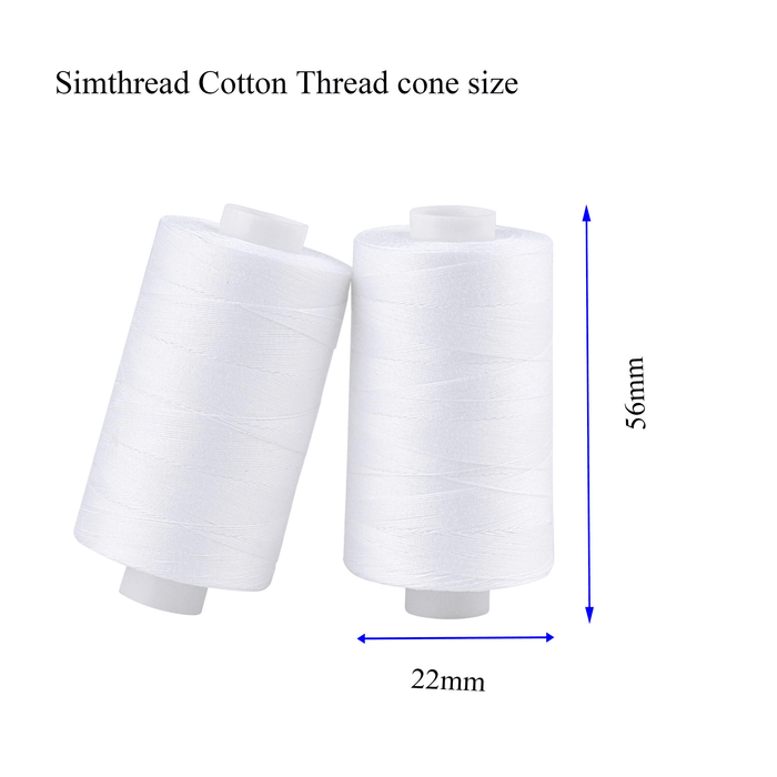 Simthread 12 Pcs White Cotton Quilting Thread - 500M Simthread LLC