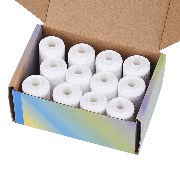 Simthread 12 Pcs White Cotton Quilting Thread - 500M Simthread LLC