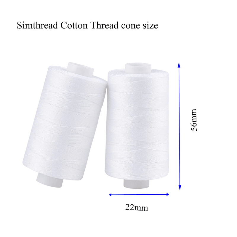 Simthread 12 Pcs White Cotton Quilting Thread - 500M - Simthread - High Quality Machine Embroidery Thread Supplier