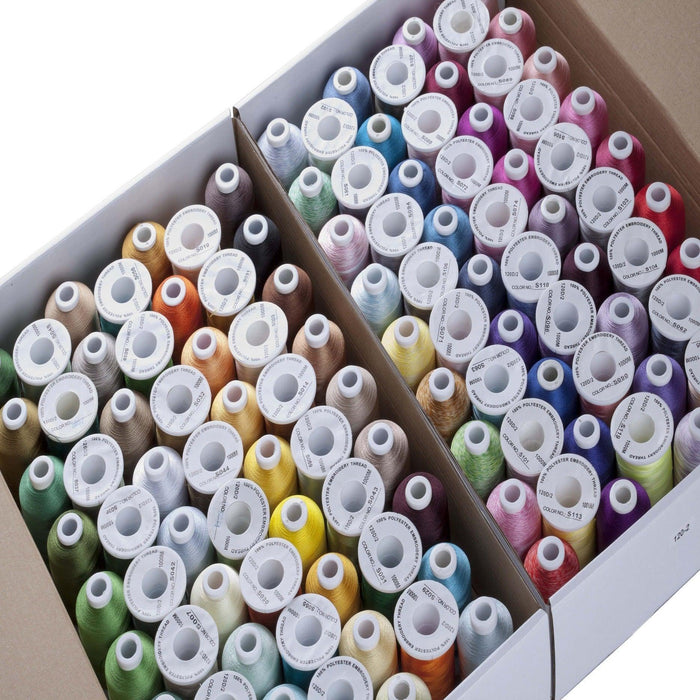 Simthread Polyester Embroidery Thread, 80 Spools Embroidery Machine Thread,  500M (550Y) Each Thread Spool, Colors Compatible with Janome 