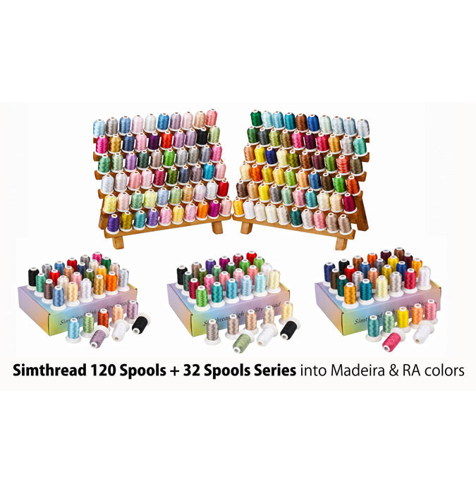 simthread Simthread 32 Madeira Colors Polyester Embroidery Machine Thread  Kit 500M (550Y) Similar to Madeira Robinson-Anton Color 
