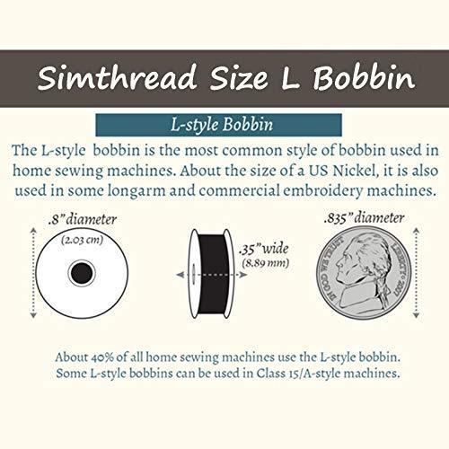 Simthread 144 Prewound Bobbins Thread L Size - White Simthread LLC