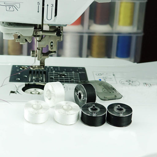 Simthread 144 Prewound Bobbins Thread L Size - White Simthread LLC