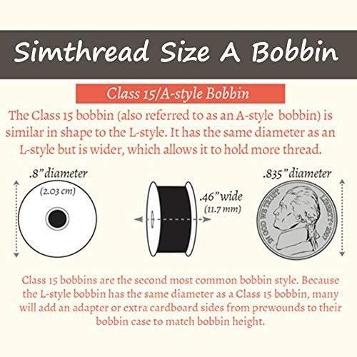 Simthread 144pcs Embroidery Pre-Wound Bobbins Thread, Class 15