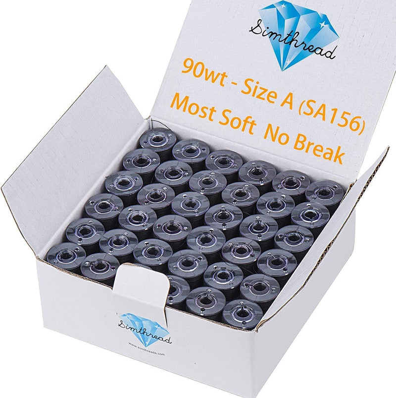 Simthread 144pcs Size A / Class 15 Plastic Sided Prewound Bobbins Thread-90wt Cotton Feel - Simthread - High Quality Machine Embroidery Thread Supplier