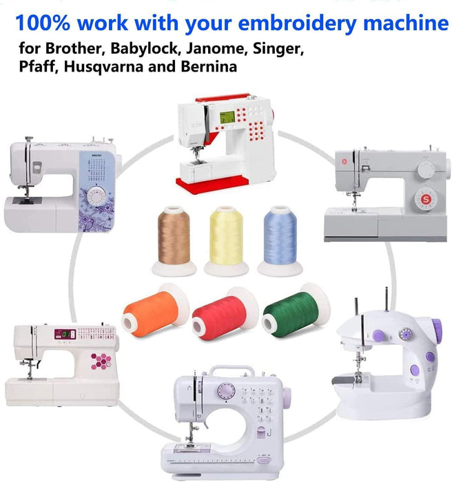 Simthread 15 Colors Luminous Embroidery Thread - 500M Simthread LLC