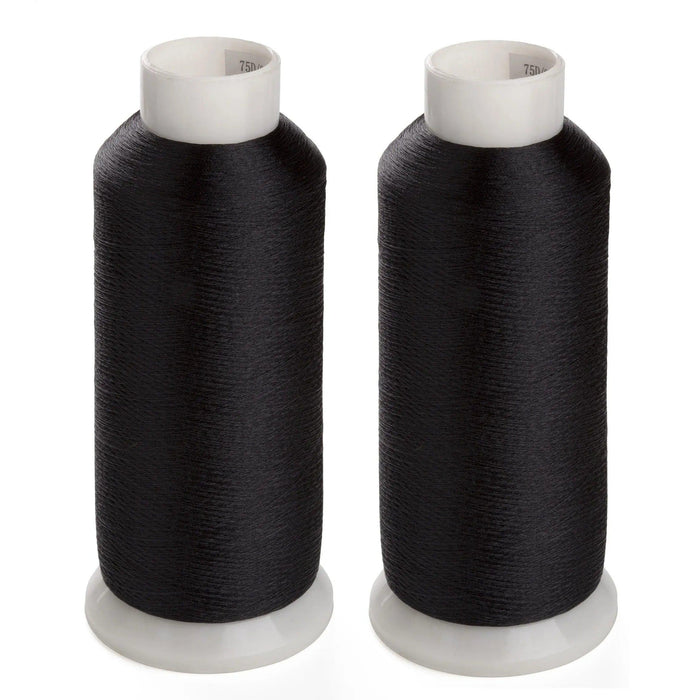 Set of 2 Huge White Spools Bobbin Thread for Embroidery Machine and Sewing  Machine 5500 Yards Each Polyester 
