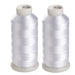 Simthread 2 Huge Spools White/ Black Bobbin Fill Thread 60WT for Embroidery and Sewing Machine Simthread