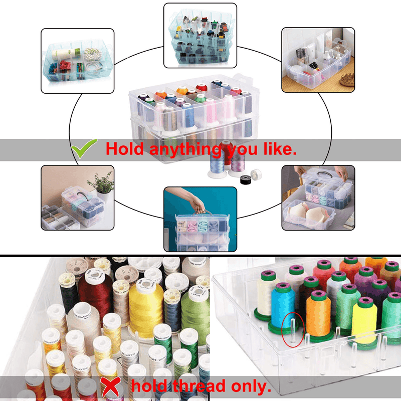 Simthread 2 Layers Plastic Storage Box 20 Grids - Simthread - High Quality Machine Embroidery Thread Supplier