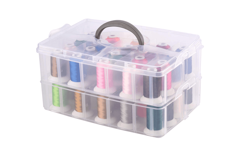 Simthread 2 Layers Plastic Storage Box 20 Grids - Simthread - High Quality Machine Embroidery Thread Supplier