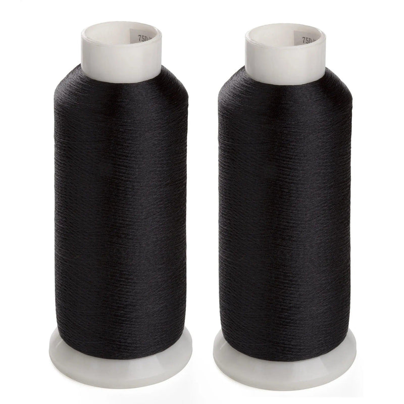 Simthread 2 White & Black 5000M Spools 60wt Bobbin Fill Thread - Simthread - High Quality Machine Embroidery Thread Supplier