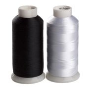 Simthread 2 White & Black 5000M Spools 60wt Bobbin Fill Thread - Simthread - High Quality Machine Embroidery Thread Supplier