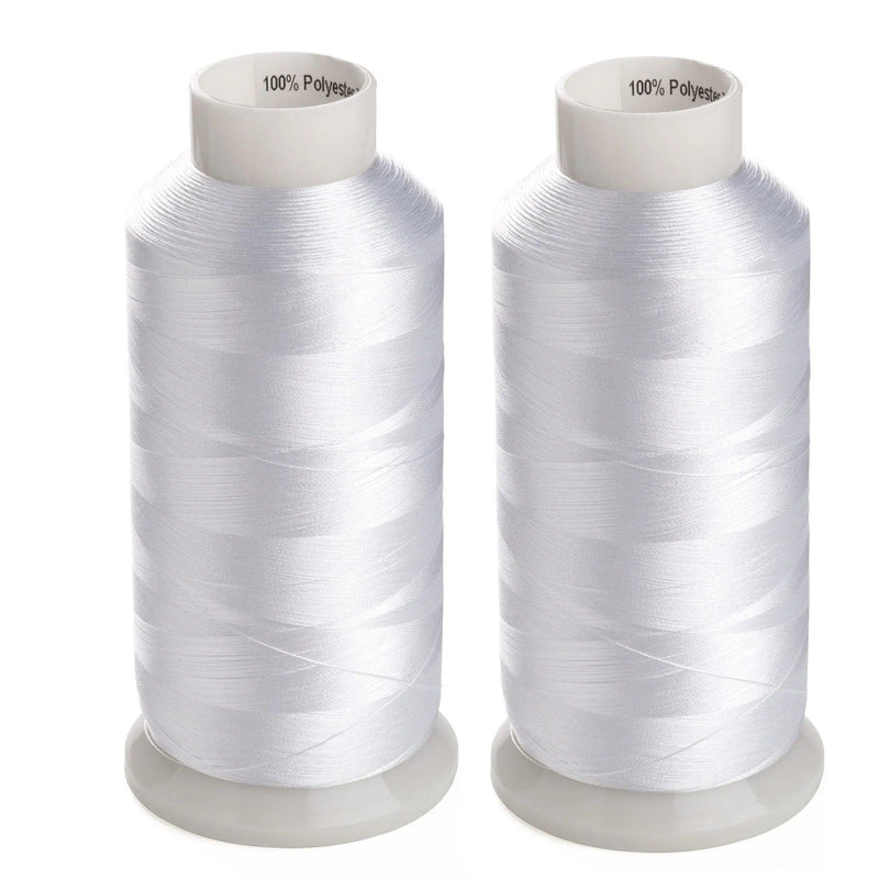Simthread 2 White & Black 5000M Spools 60wt Bobbin Fill Thread - Simthread - High Quality Machine Embroidery Thread Supplier