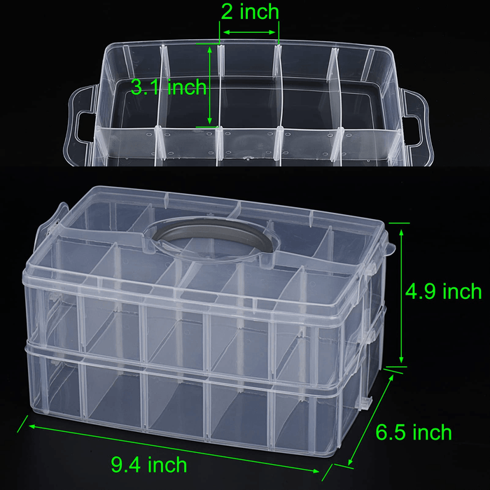 New brothread 2 Layers Stackable Clear Storage Box/Organizer for Holdi