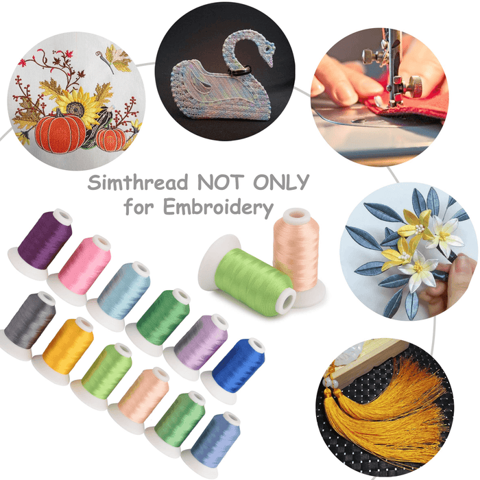 Simthread 24 Colors Trilobal Embroidery Thread - 1000M Simthread LLC