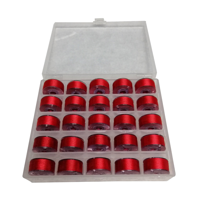 Simthread 25pcs Size A / Class 15 / SA 156 Plastic Sided Prewound Bobbins Thread 60wt - Simthread - High Quality Machine Embroidery Thread Supplier