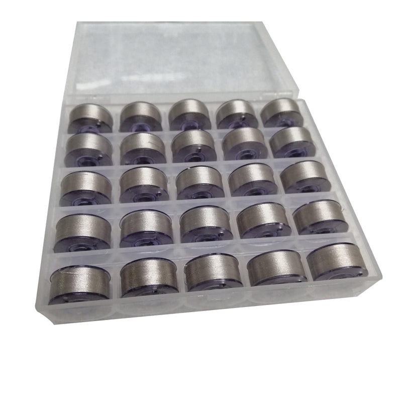 Simthread 25pcs Size A / Class 15 / SA 156 Plastic Sided Prewound Bobbins Thread 60wt - Simthread - High Quality Machine Embroidery Thread Supplier
