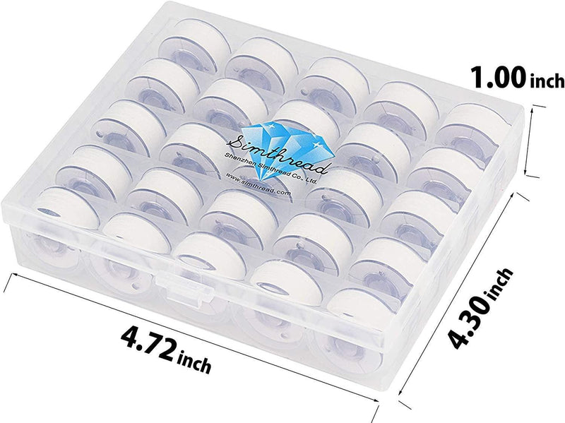 Simthread 25pcs Size A / Class 15 / SA 156 Plastic Sided Prewound Bobbins Thread 90wt Cotton Feel - Simthread - High Quality Machine Embroidery Thread Supplier