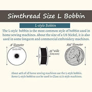 Simthread 25pcs Size L / SA155 Pastic Sided Prewound Bobbins Thread 60wt - Simthread - High Quality Machine Embroidery Thread Supplier
